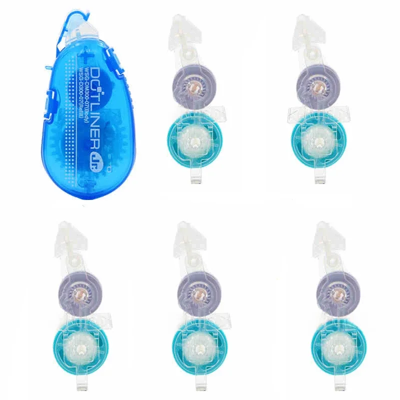 6 sztuk! LifeMaster Kokuyo DotLiner podwójna taśma dwustronna 7 mm * 8 m (1 korpus + 5 wkładów)/zestaw lub (6 wkładów) — zdjęcie produktu 3