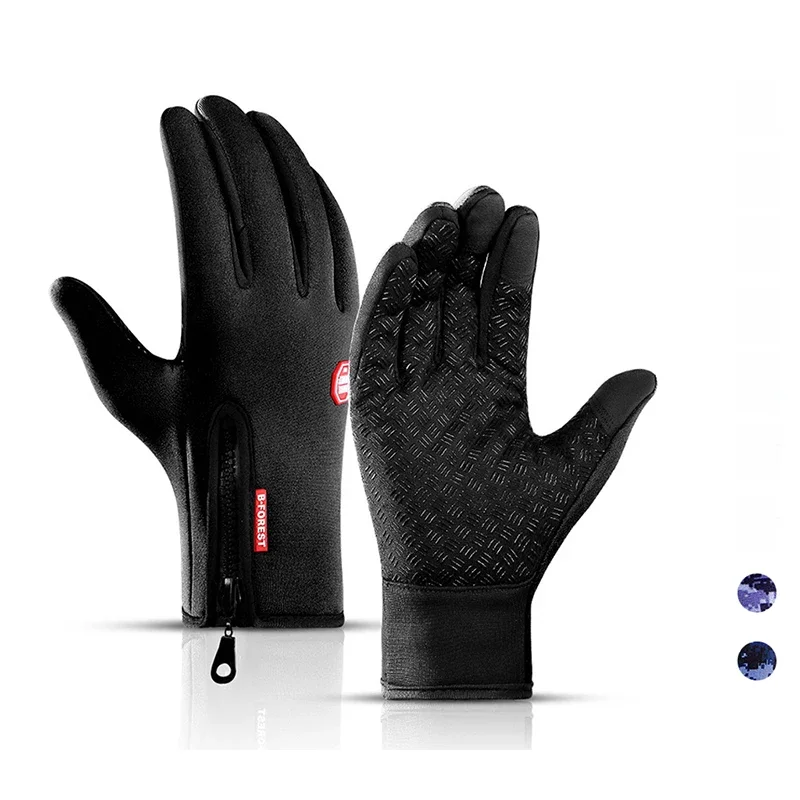 AliExpress Winter Outdoor Sport Cycling Man Gloves Women Touchscreen Fish Water-Repellent Skiing Windproof Non-Slip Fashion Black Gloves
