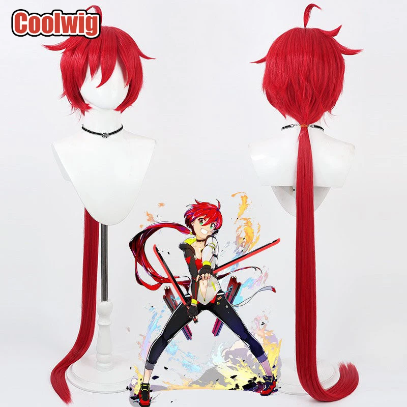 

Coolwig Synthetic Hair Kiryuin Kirara Cosplay Wigs Compass: Combat Providence Analysis System 100cm Long Red Wig Heat Resistant