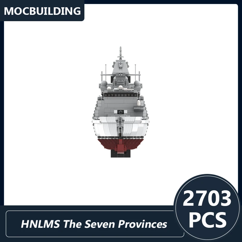 F 802 HNLMS The Seven Provinces Ship 1:144 Scale Air Defense & Command Frigates Model Moc Building Blocks DIY Assembled Bricks