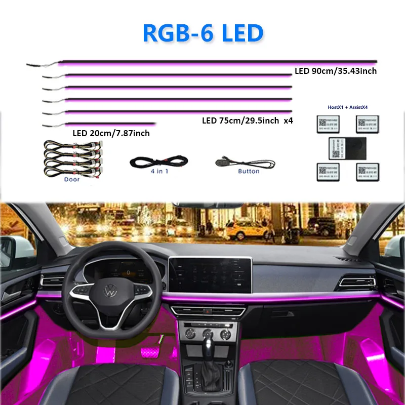 

For CHEVROLET MALIBU For 2013-2018 Sound Activated 64 RGB Colour Car Interior Acrylic Lights Music Sync Dynamic Atmosphere Light