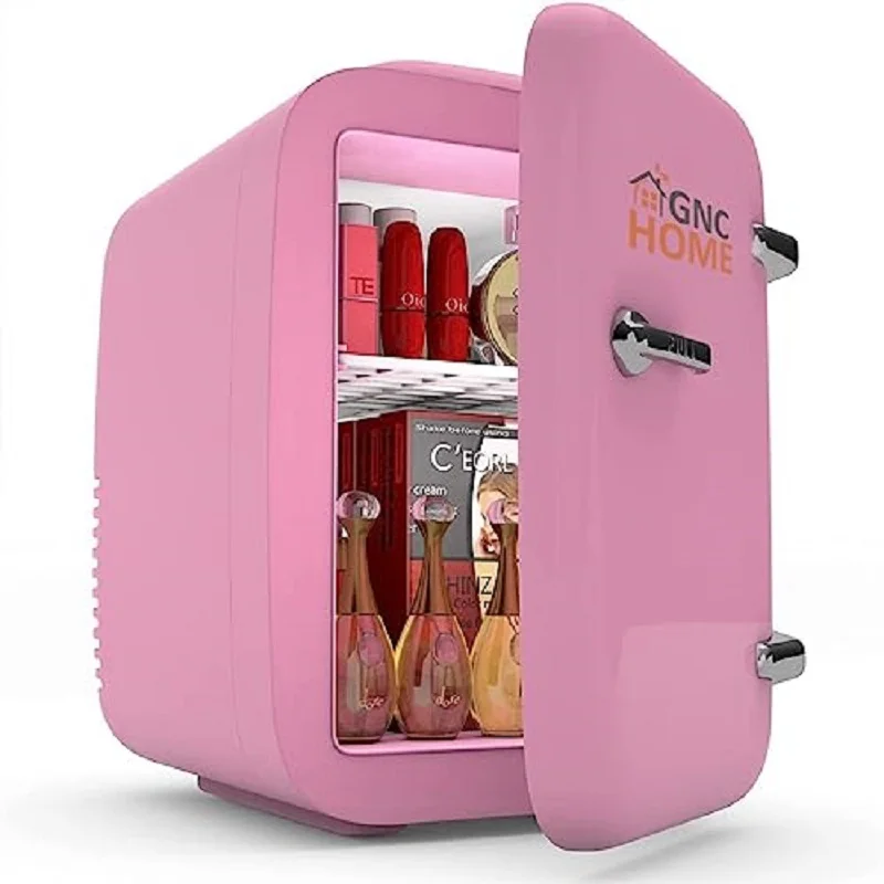 4L pink Mini fridge for makeup, Skincare and car-cooling and heating