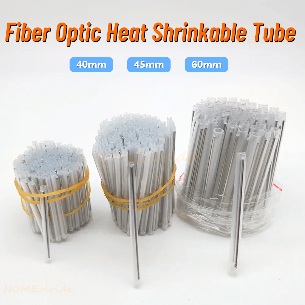 500 Stuks Warmtekrimpbare Buis 40/45/60Mm 1pin 2pin Smoove Fiber Optic Splice Protector Tubo Kabel Krimpkous Moffen