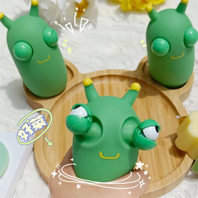 Squishy Green Eye Worm Squeeze Toy, Stress Reliever, Antistress Fidget, Halloween, Favores de Festa de Natal, Presentes para Crianças, Novo, 2022