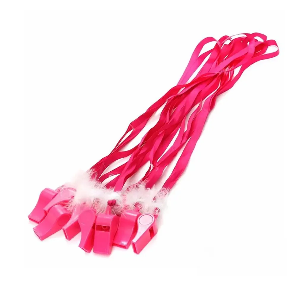Jeu de fête de poule rose vif pour filles, sifflets moelleux, soirée, enterrement de vie de jeune fille, décoration de jeu, cadeaux de faveur, nouveauté, lot de 10 pièces