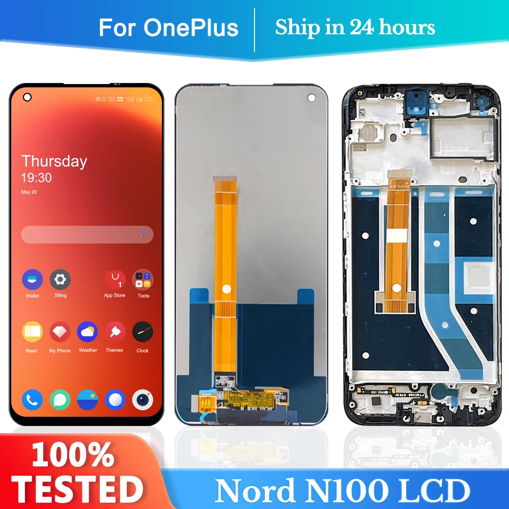 6.52 inch For OnePlus Nord N100 LCD 10 Touches Screen Replacement For One Plus BE2013 BE2015 BE2011 BE2012 LCD with frame