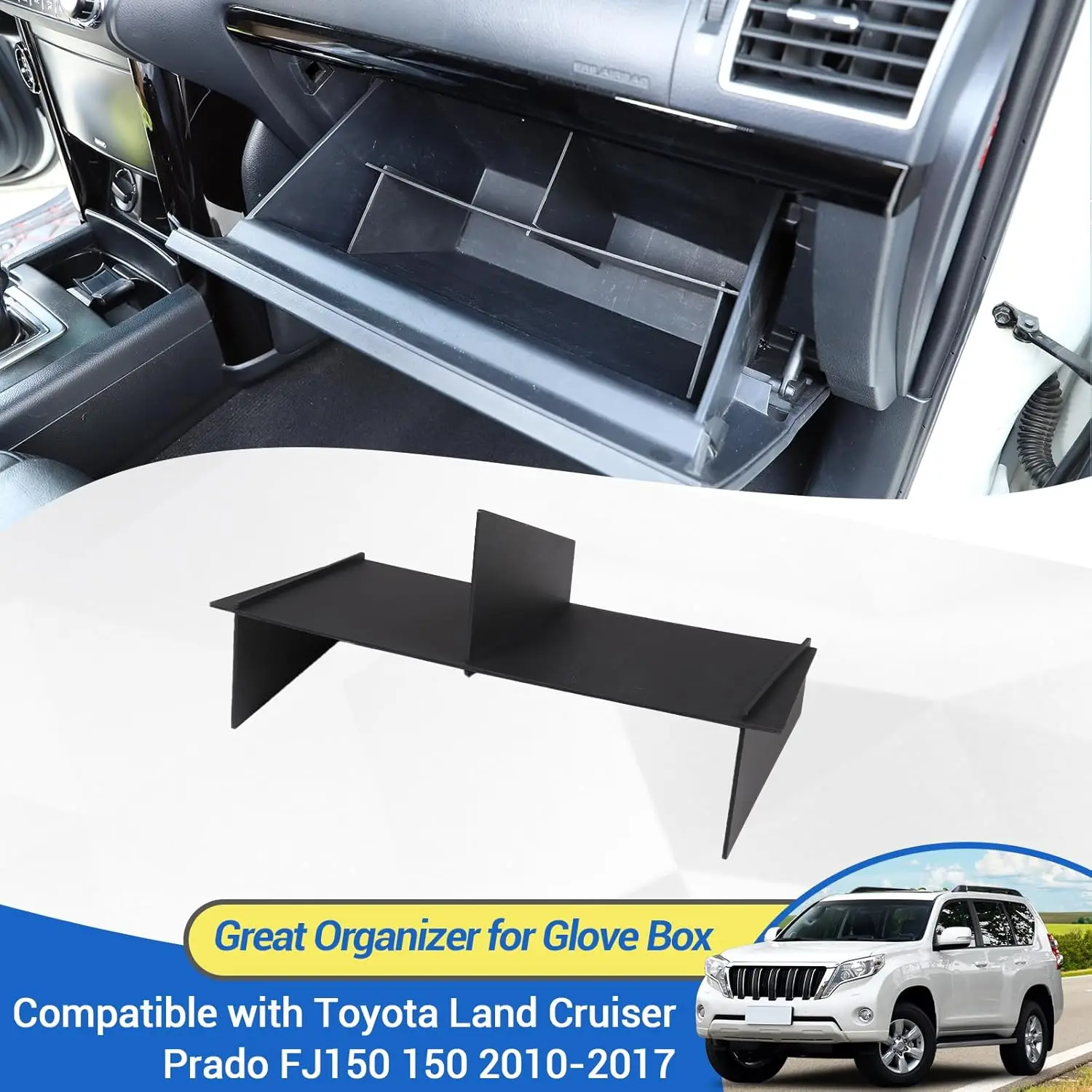 

ABS Car Dashboard Passenger Glove Box Partition Plate Trim For Toyota Land Cruiser Prado FJ 150 2010-2023 Car Accessories