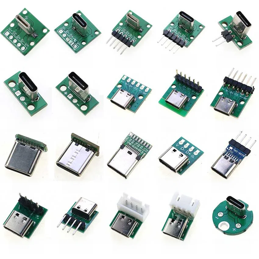 1szt USB 3.1 Typ C Złącze 90/180 stopni Pionowy test PCB Adapter Płytka Męska Żeńska Gniazdo Do Linii Danych Przewód Kabel Transfe — zdjęcie 2