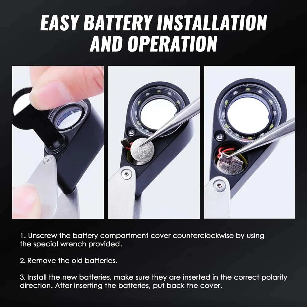 Professional 20X LED & UV Triplet Loupe 21mm Achromatic Lens for Gemology & Jewelry 6 LED Light Pocket-size Loupe