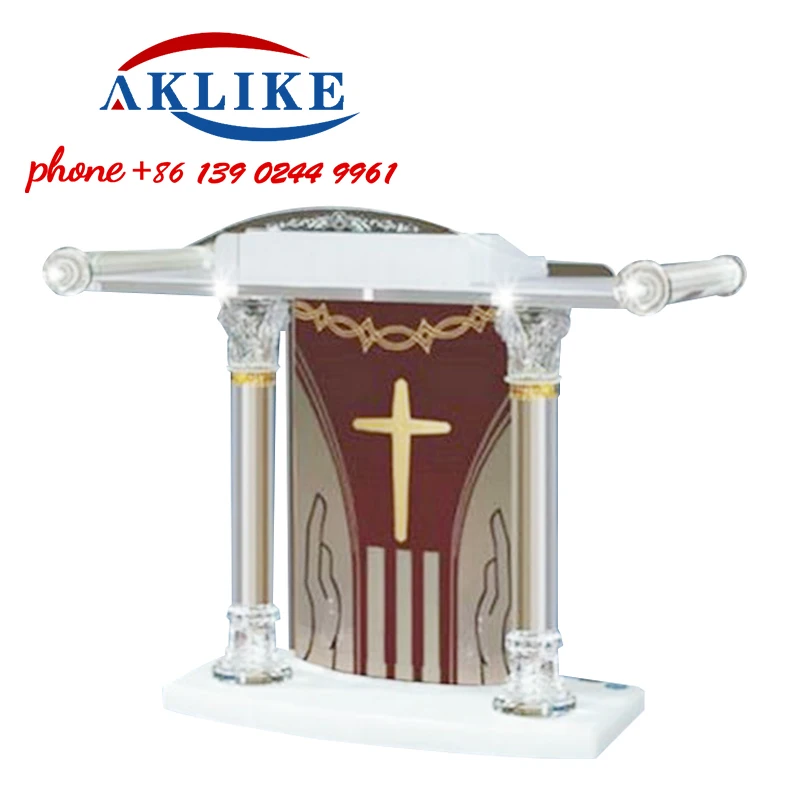 Church Oath Lectern Hot Selling Podium Simple Modern Furniture Pulpit With Wide Reading Surface Crystal Platform Free Shipping