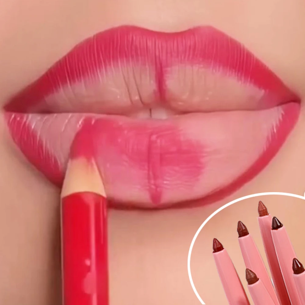 Lápiz Delineador de labios mate de leche, lápiz labial duradero, resistente al agua, terciopelo 3D, hidratante, maquillaje de labios, tinte de contorno rojo