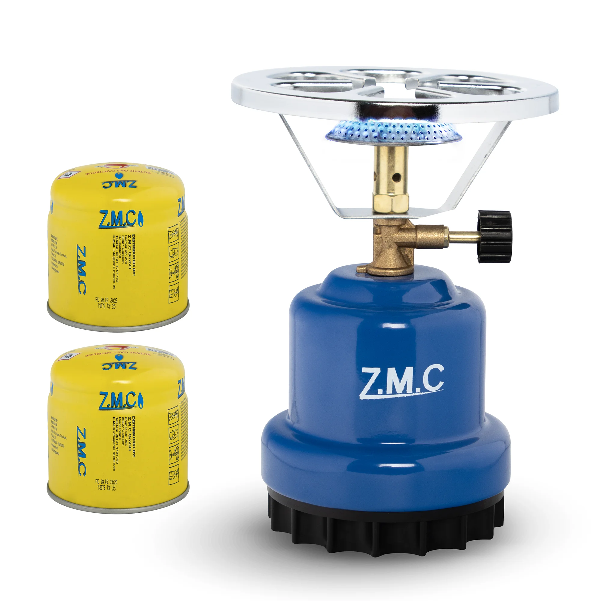 ZMC Campingkachel 1110W inclusief 2x gaspatronen 190g Draagbare gasfornuis & houtskoolaanmaakpatronen Cake Cooker Ideaal voor kamperen, reizen & buitenactiviteiten Normale prijs