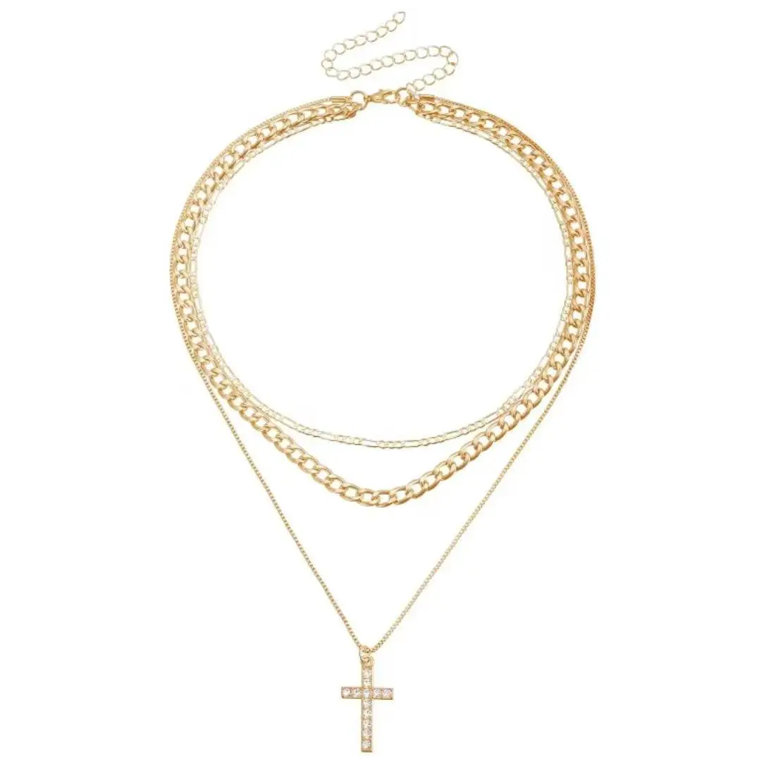 قلادة متقاطعة للنساء، قلادات ذات طبقات مكدسة قابلة للتكديس وقلادة ذهبية أنيقة ومشبك ورق #4