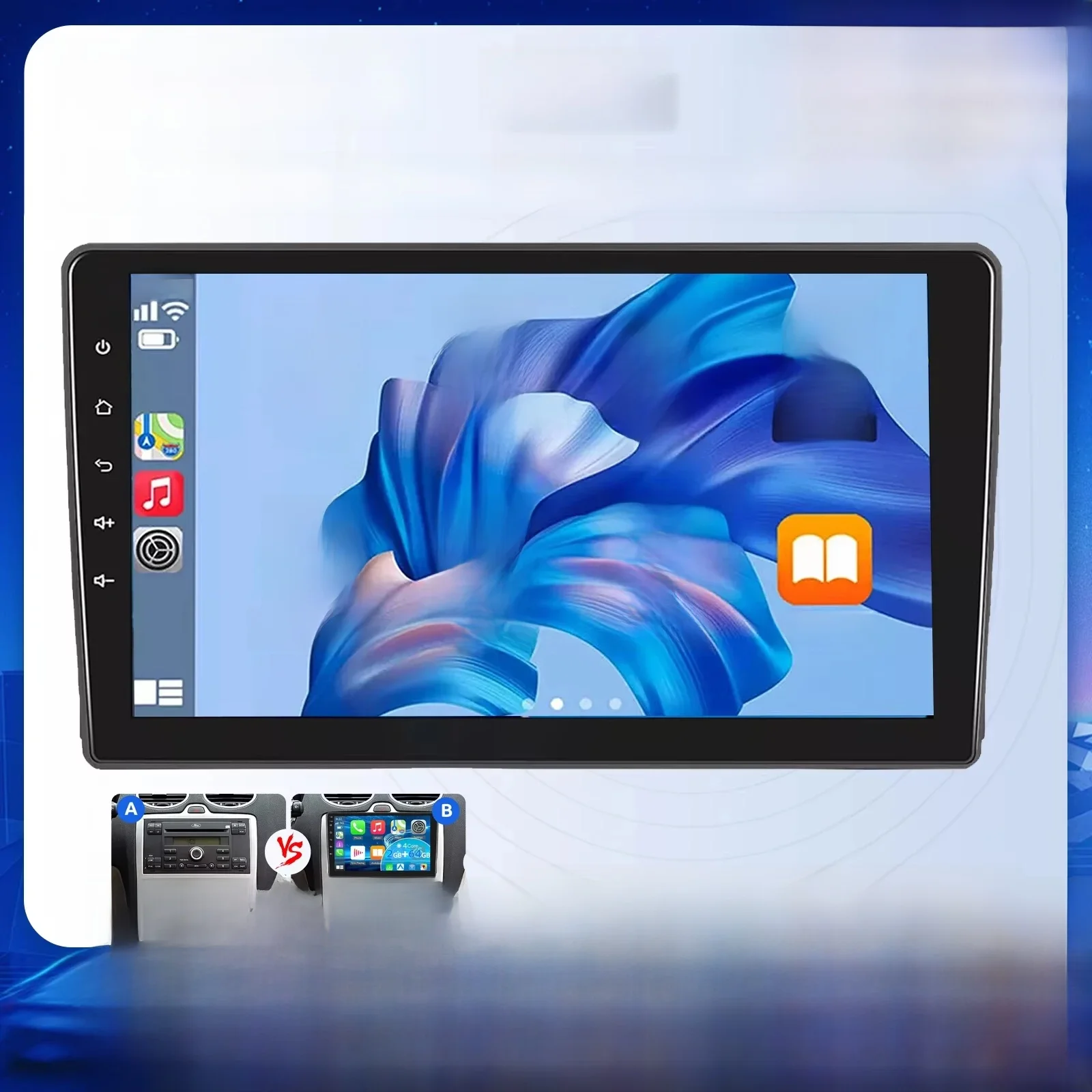 ESSGOO 9" HD Scherm Android 14 Autoradio met Draadloze CarPlay Android Auto voor Ford Transit MK7 Focus Galaxy Connect Fiesta Kuga GPS Navigatie WiFi FM Bluetooth Mirror Link Multimedia Speler - afbeelding 2