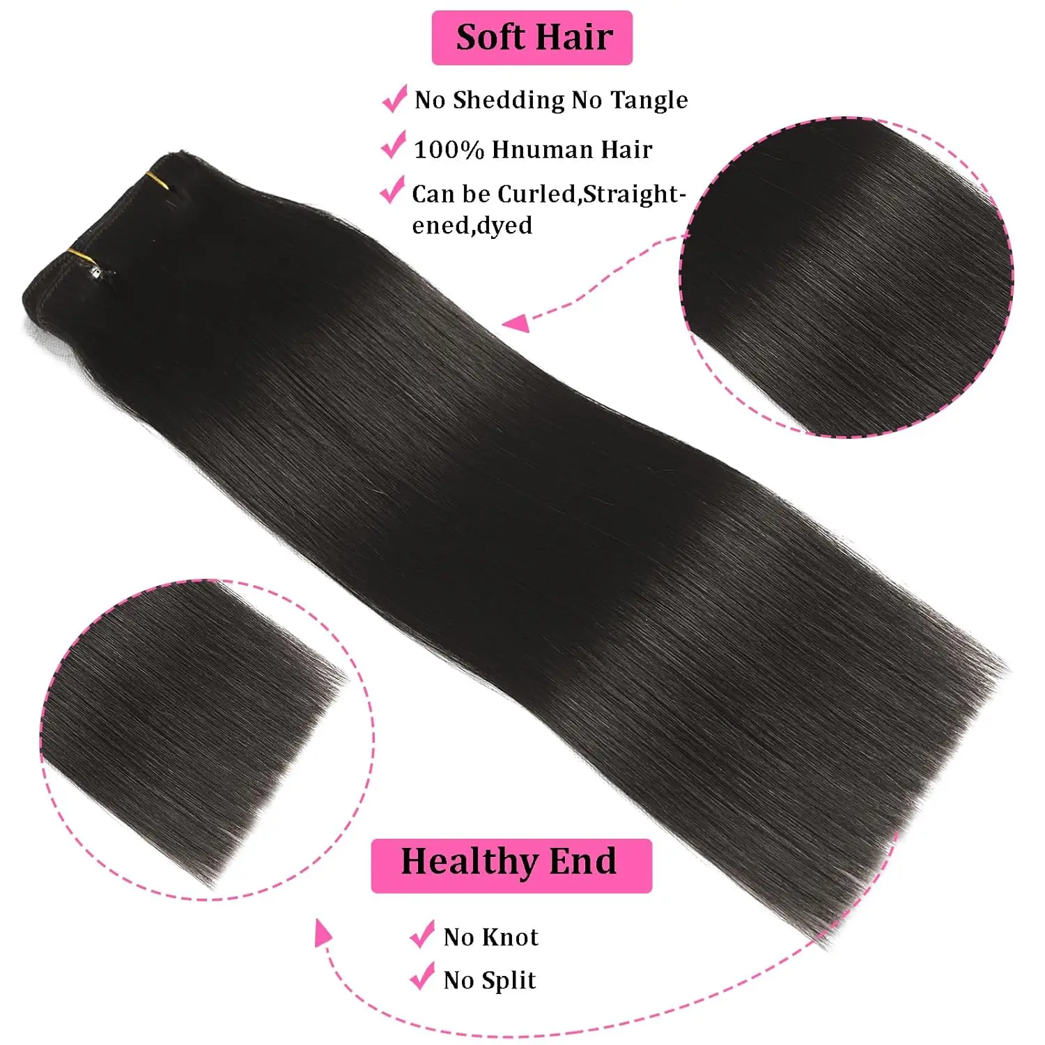 24inch Clip in Hair Extensions Real Human Hair 120g Straight 100% Brazilian Remy Human Hair Clip in Hair Extensions for Women