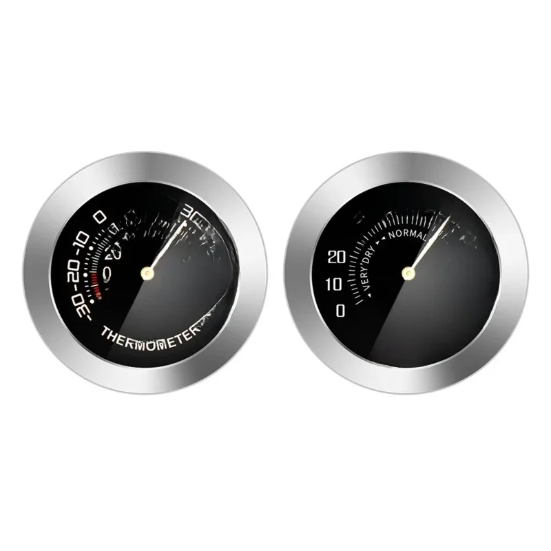 Mini thermomètre/hygromètre analogique en métal mécanique pour voiture, détecteur de température/humidité, testeur de jauge, Type de cadran