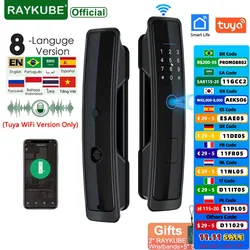 RAYKUBE U1 Tuya Wifi Smart Door Lock TT Lock Fingerprint Lock Auto Electronic Bio-metric Digital Lock for Smart Home