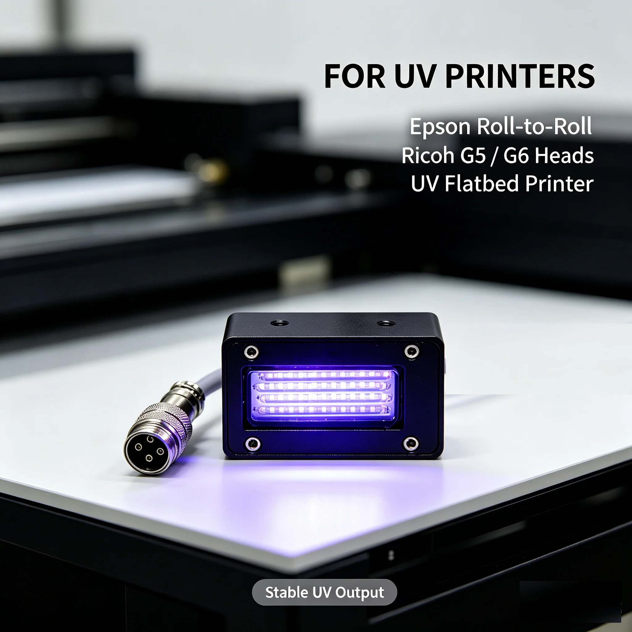 Supports OEM/ODM 120W 395nm 10W/cm² LED UV Curing Lamp for Epson Roll to Roll Ricoh G5 G6  Flatbed Printer Varnish Drying