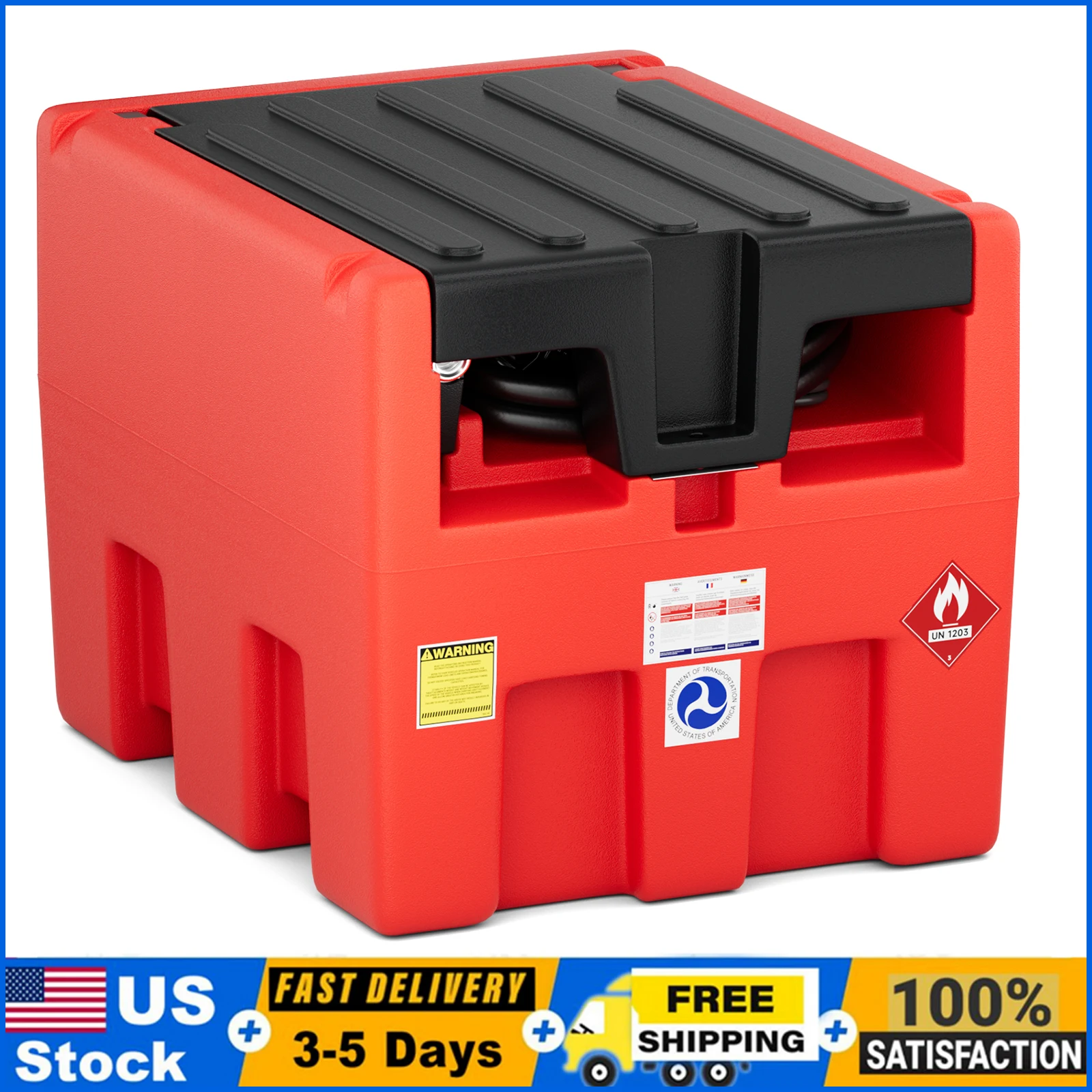 

Portable Fuel Tank 48 Gal for Gasoline & Diesel Fuel Tank with 10.6 GPM Fast Flow Rate 12V DC Transfer Pump Portable Diesel Tank