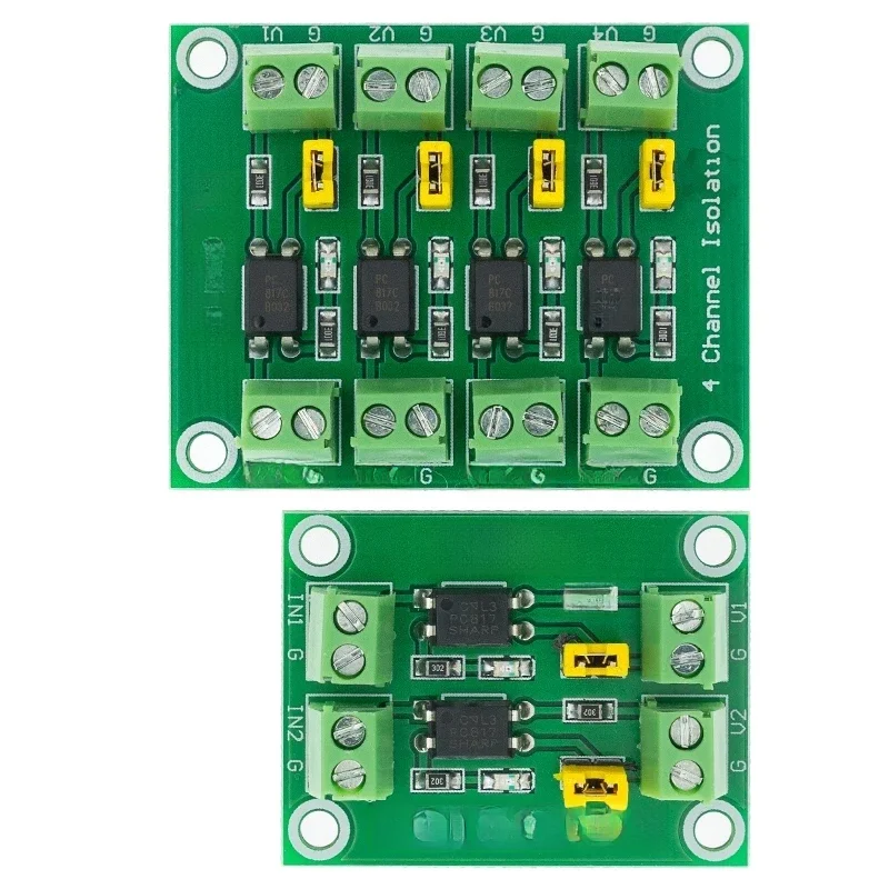 PC817 2 4-kanałowy transoptor Płytka izolacyjna Konwerter napięcia Adapter 3,3 V do 5 V Moduł 3,6-30 V Sterownik Fotoelektryczny izolowany — zdjęcie 2