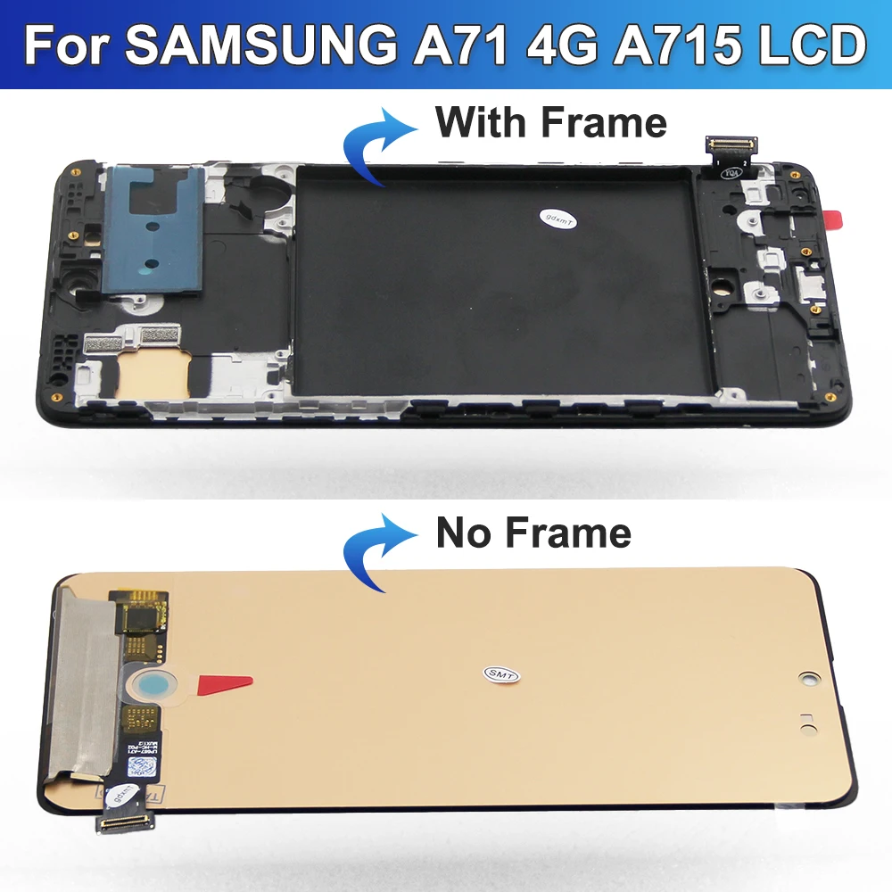 AMOLED A71 4G LCD Display for Samsung A715 SM-A715F/DSN SM-A715F/DS Display Touch Screen Frame Digitizer Assembly