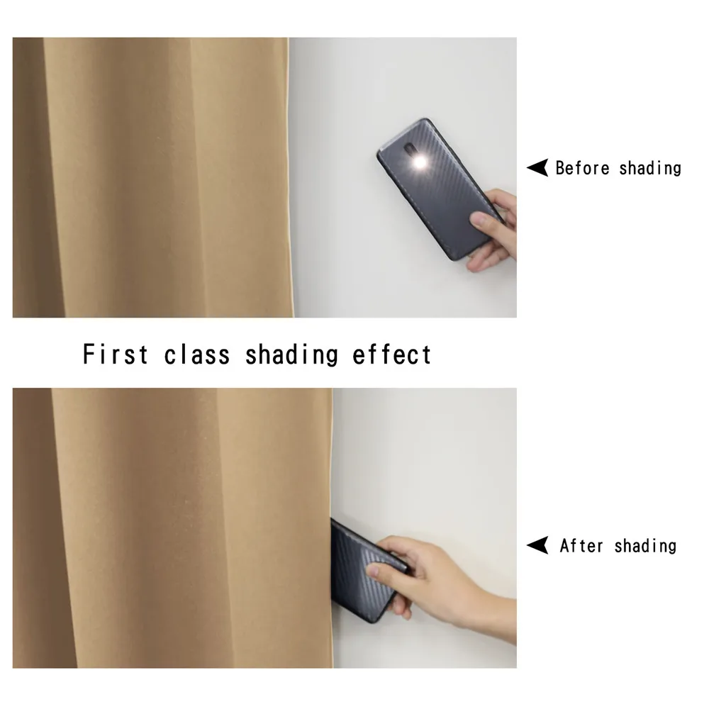 100% Blackout Curtains For Living Room Bedroom Curtains Black Durable 3-layer Foam Insulated Sun Blocking Thick Window Treatment