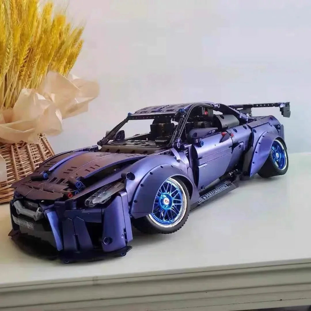 Techniacl 1:10 GTR MOC Super Racing Sport Auto Bouwstenen Idee Snelle Voertuig Model Baksteen Set Speelgoed Voor Jongen Kerstcadeau - afbeelding 2
