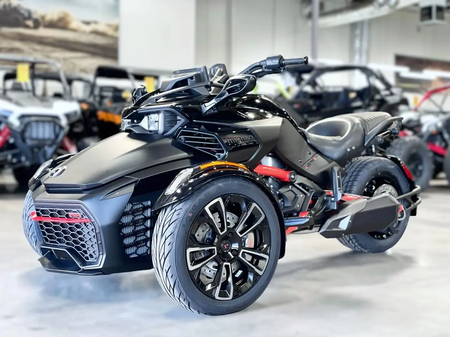 ของแท้2024 canam Spyder F3-S (Monolith ผ้าซาตินสีดำ) 3ล้อมอเตอร์ไซค์