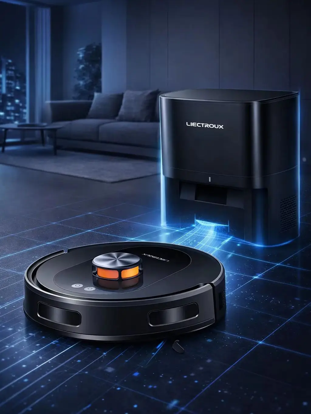 Saugroboter & Wischfunktion LDS Liectroux T9, Smart Home Nass- & Trockenreinigung, mit Selbstentleerungsstation, Mehrgeschosskarten, starke 6.5KPa Saugleistung, Carpet Boost,
