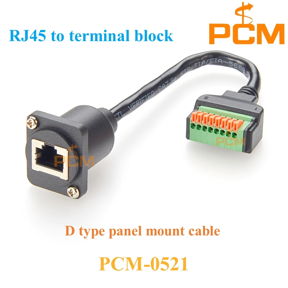 CAT5e, CAT6 8P8C RJ45 panel mount female to 8 Pin Terminal Block Network Ethernet Extension Cable,30cm