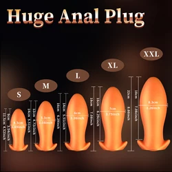 Soft Oversize Egg Shape Anal Plug With Handle Vibrator Anal Dilator Butt Plug Fist Sex Anal Sex Toys for Women And Men Gay