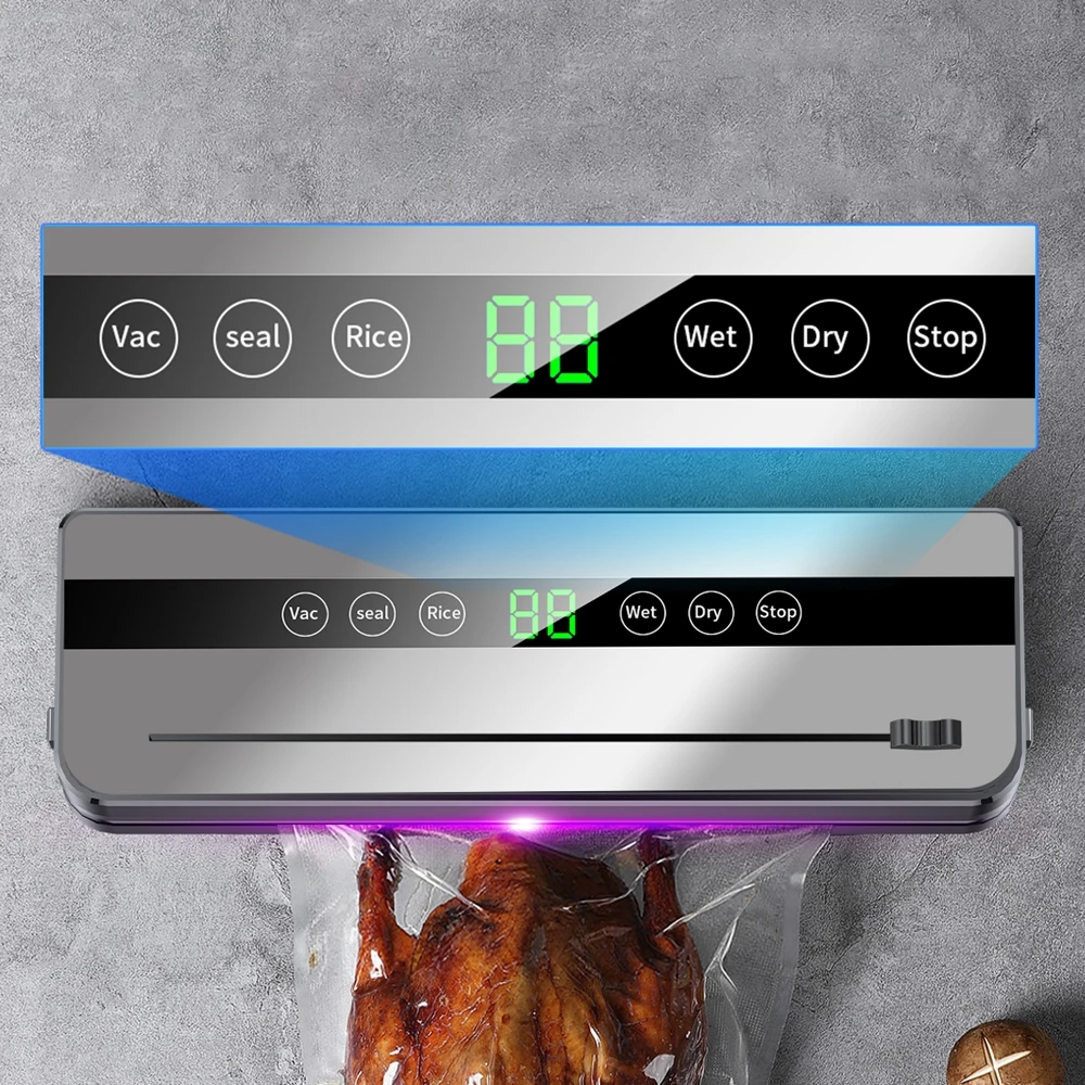 Automatic Food Vacuum Sealer Dry and Wet Food Modes for Preserving Light Food with 10 Bags of Paper Pieces