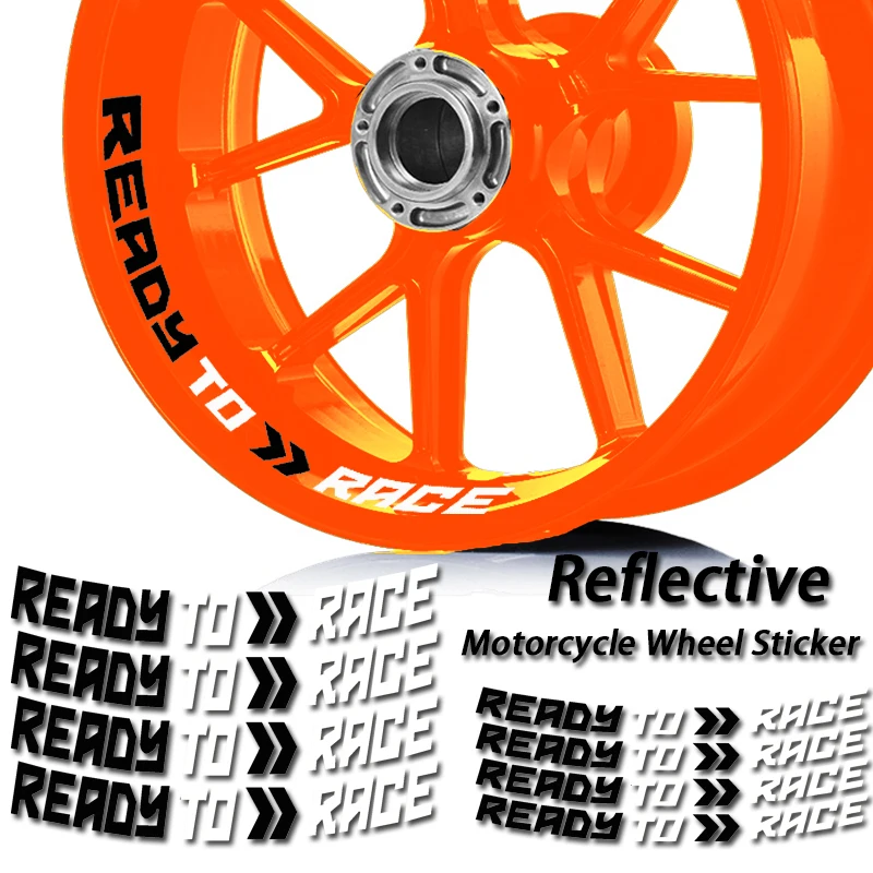 Reflective Motorcycle Wheel Sticker Rim Decals READY TO RACE Accessories For KTM Adv Duke 390 690 790 890 1190 Rc 1290 Adventure