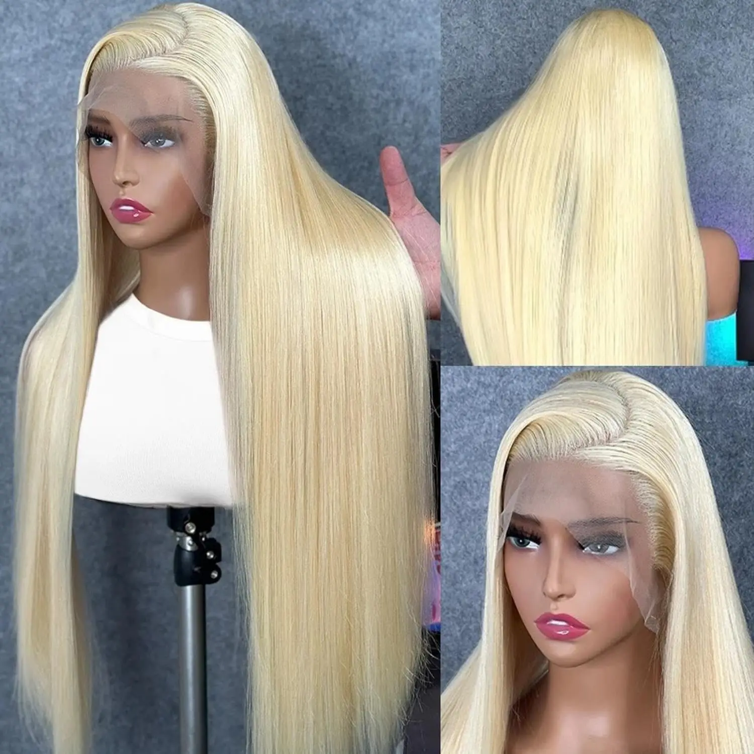 30 Inch 613 13x6 Blonde Wig Lace Front Wig Human Hair 200 Density Straight HD Lace Frontal Wigs Human Hair Pre Plucked For Women