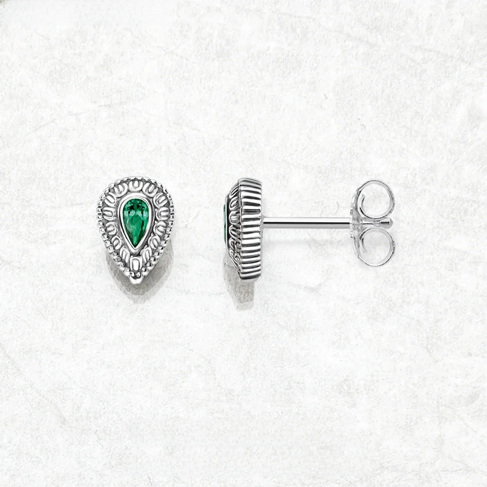 Zielona woda Drip Tear Down Ear Stud kolczyki styl europejski biżuteria dla kobiet prezent w 925 Sterling Silver — zdjęcie 2