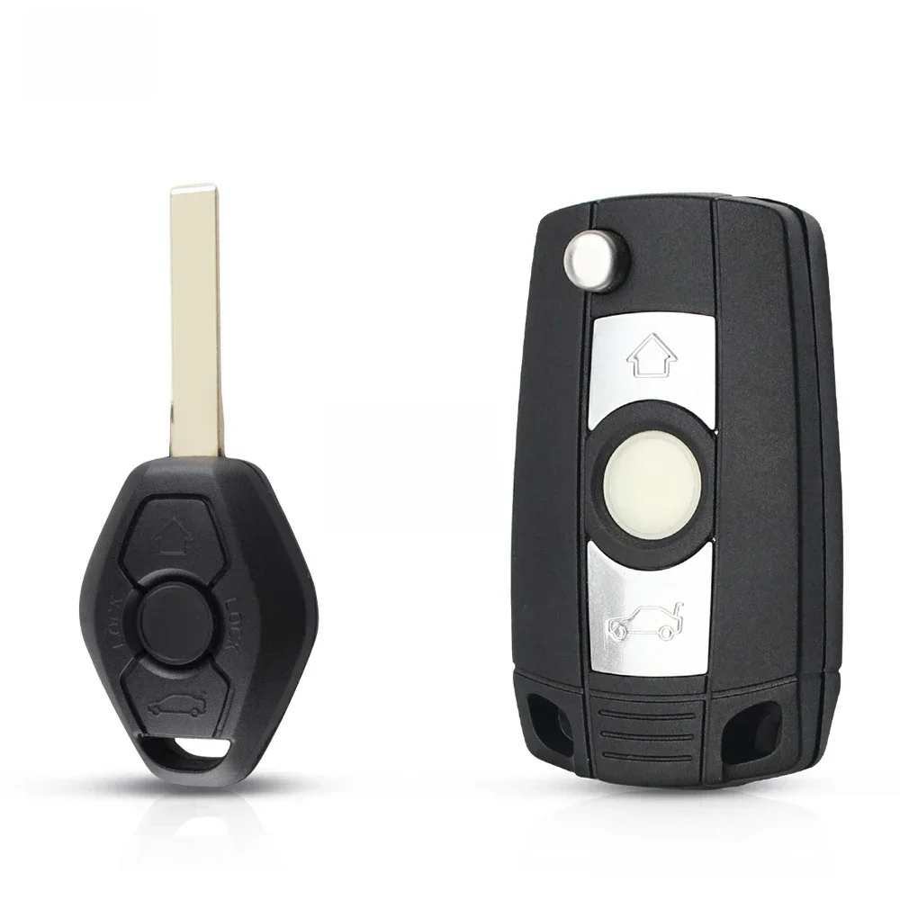 KEYYOU 3BTN coque de clé télécommande à rabat pour BMW E36 E38 E39 E46 E53 E60 E61 E63 E64 E81 E83 E85 E86 1/3/5/7 série X3 X5 Z3 Z4