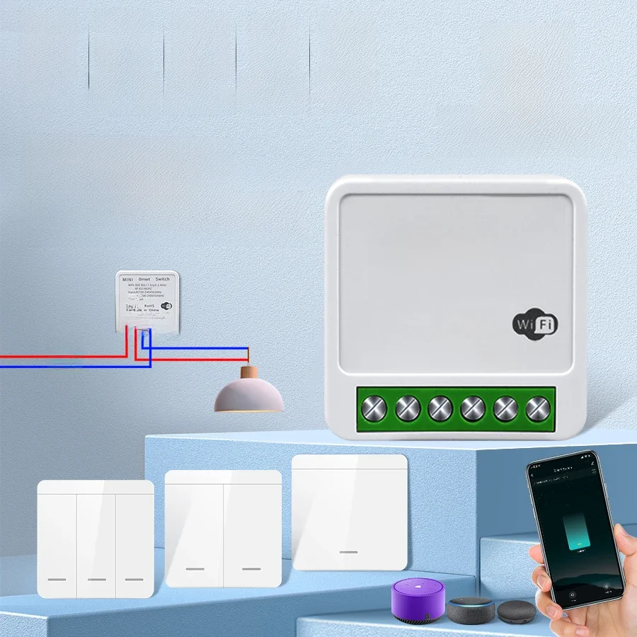 Commutateur intelligent Wifi pour éclairage Led Tuya Smart Life RF 433MHz télécommande vocale Alexa Google Alice 1/2/3 Gang commutateur sans fil