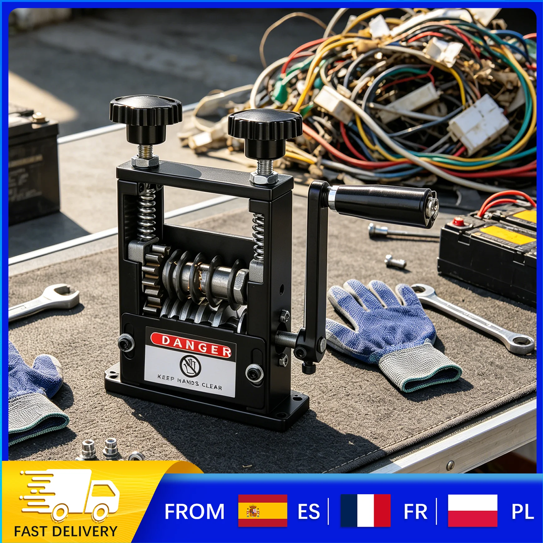 Machine à dénuder les fils manuelle et à commande par perceuse à 6 canaux, dénudeur de fils de cuivre portable avec diamètre réglable de 3 à 17 mm, lames en acier allié pour le recyclage des câbles,