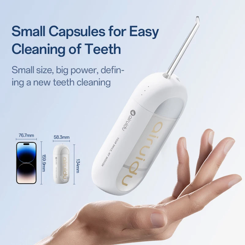 MAMIJOY عن طريق الفم الري جهاز تنظيف الأسنان بالماء المحمولة 3 طرق IPX7 مقاوم للماء USB قابلة للشحن 1300 مللي أمبير منظف الأسنان 150 مللي CF560