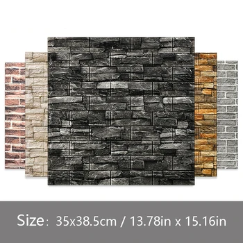 38.5 cm * 35 cm PVC 3d Duvar Kağıdı Tuğla Desen Kendinden yapışkanlı Paneller Köpük Oturma Odası Dekorasyon Ev Su Geçirmez Duvar Çıkartmaları