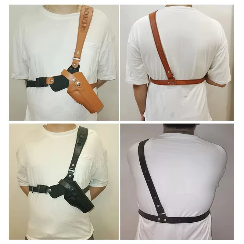 

Tactical Pistols Chest Holsters Revolver Concealed Leather Shoulder Holster CS Huntting Shoulder Holster for Glock 17 19 1911