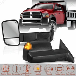 Pair Extendable Towing Mirrors for Dodge RAM 1500 2009-2018 2500 3500 2010- 2018 Fold Power Heated Turn Signal Light Side Mirror