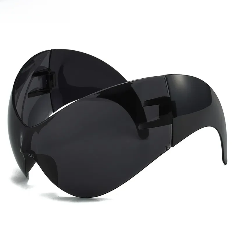 Oversized Y2k Punk sportowe okulary przeciwsłoneczne kobiet 2023 luksusowe steampunkowe jednoczęściowe okulary przeciwsłoneczne dla damy wiatroszczelne gogle UV400 — zdjęcie 2