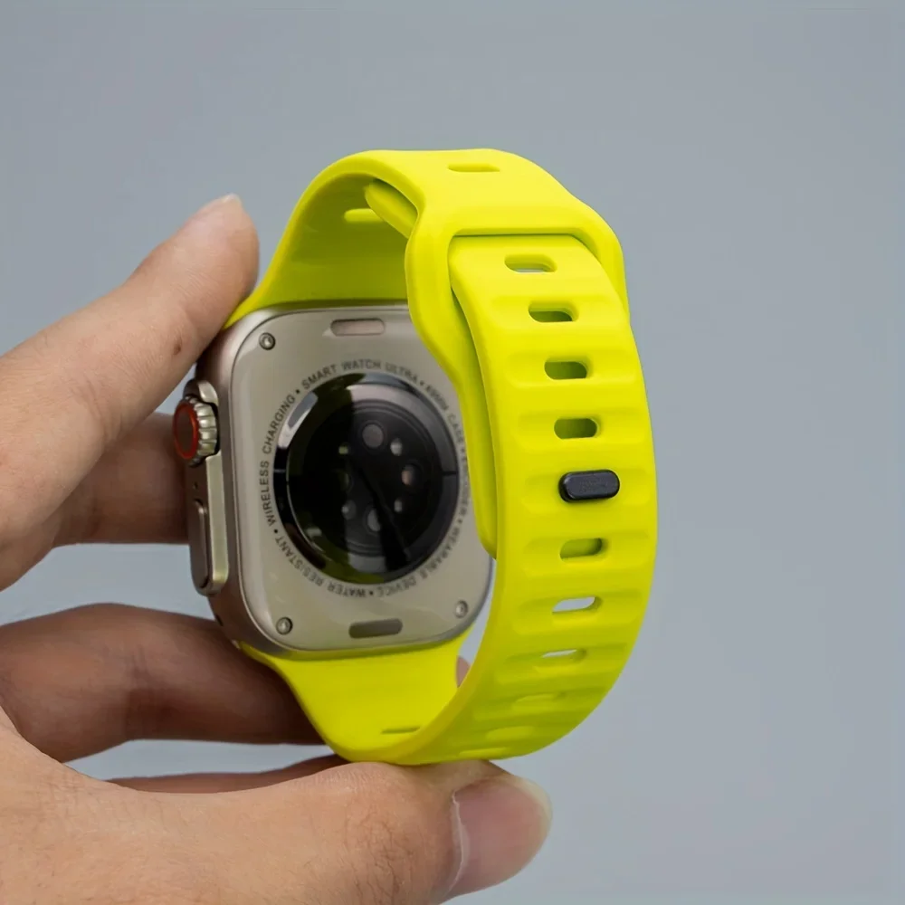 Pulseira de Silicone Suave para Apple Watch, Pulseira Ultra Esportiva, Pulseira iWatch, Série 9, 8,