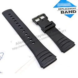 22mm Black Rubber Watch Band / Strap Comp. for Casio Databank DBC-32 , DBC-32C , DBC-32D