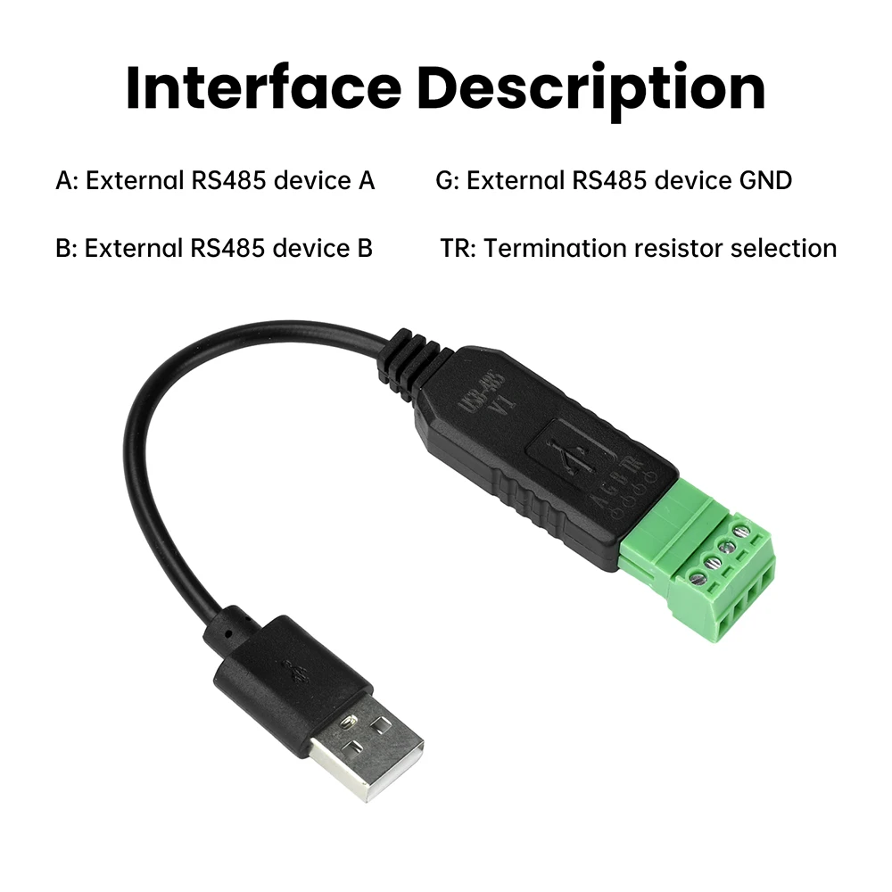 Industrial grade USB to RS485 serial converter communication module CH340 PLC serial port IO module For Windows MacOS Linux