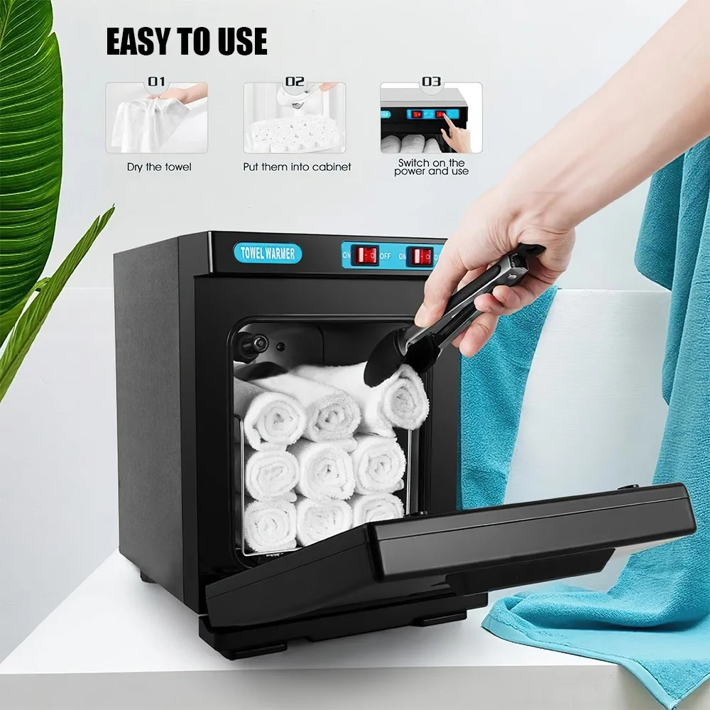 Armoire chauffe-serviettes UV 5L, 150W, chauffe-serviettes de bain chaud avec chambre en aluminium, chauffage rapide pour le visage, Spa, cheveux, Salon de beauté