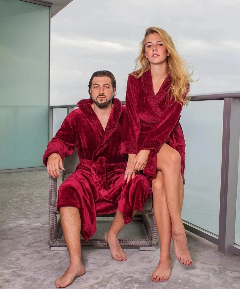 Custom Couple Bathrobe Personalized Wedding Bathrobe Flannel Anniversary King Queen Robes Honeymoon Mr Gift Bride And Groom Gift