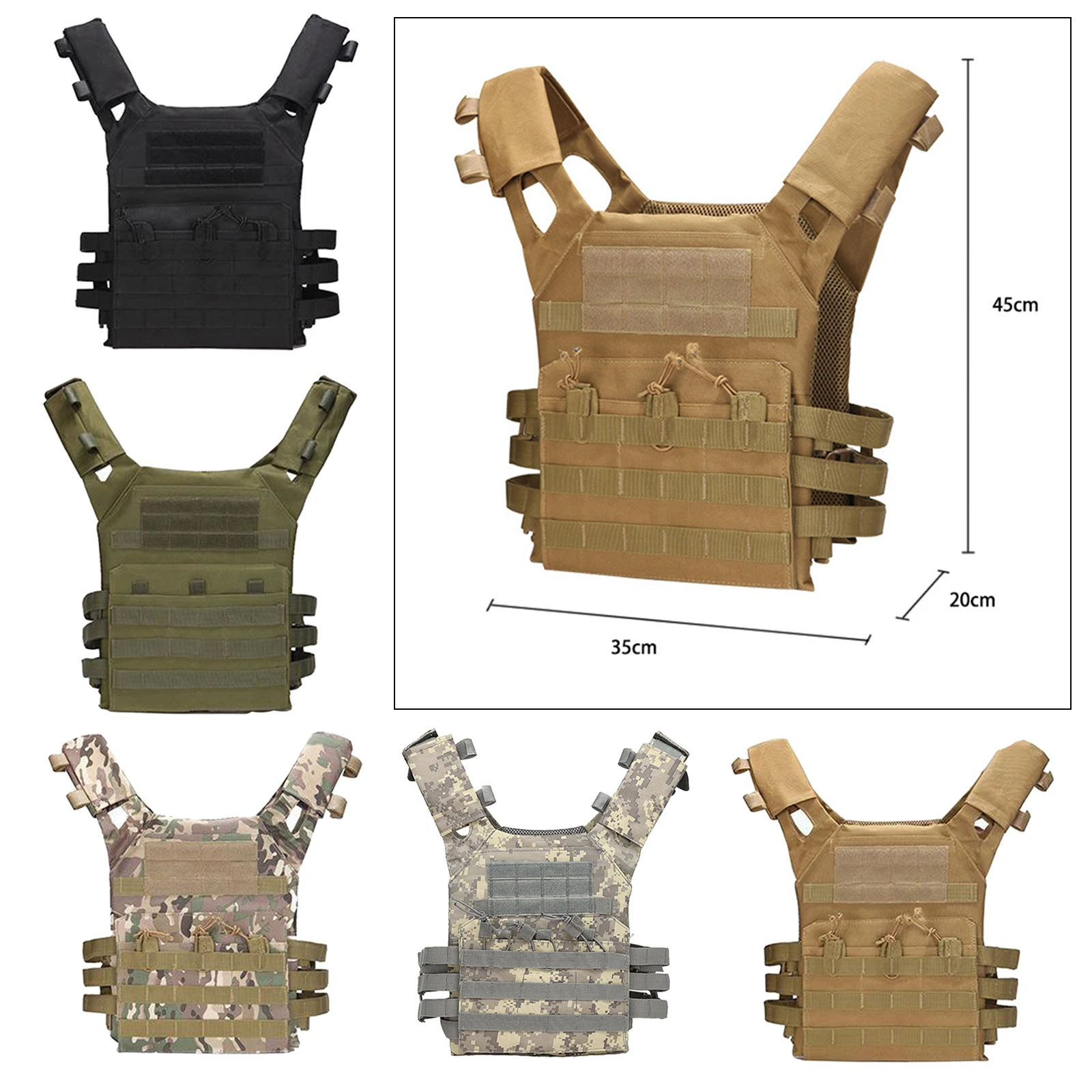 

Mens Tactical Vest Gaming Vest Multiple Pouches Lightweight Breathable Combat Training Vest Hunting Carrier for Outdoor