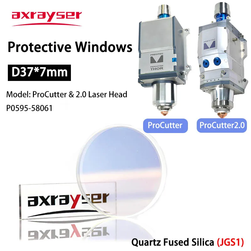 Lentes Protetoras Windows D37x7 P059558601 Originais da Lente de Precitec para o Laser da Fibra Procutter 2.0 Cabeça 30kw Vidro Ótico do Silicone